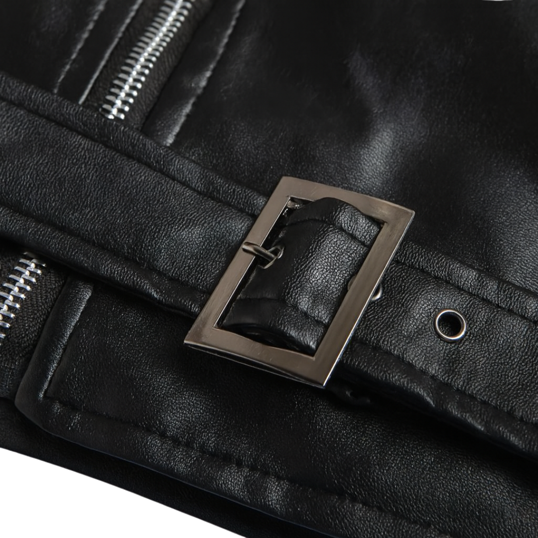 RYDER – CLASSIC BLACK LEATHER BIKER JACKET