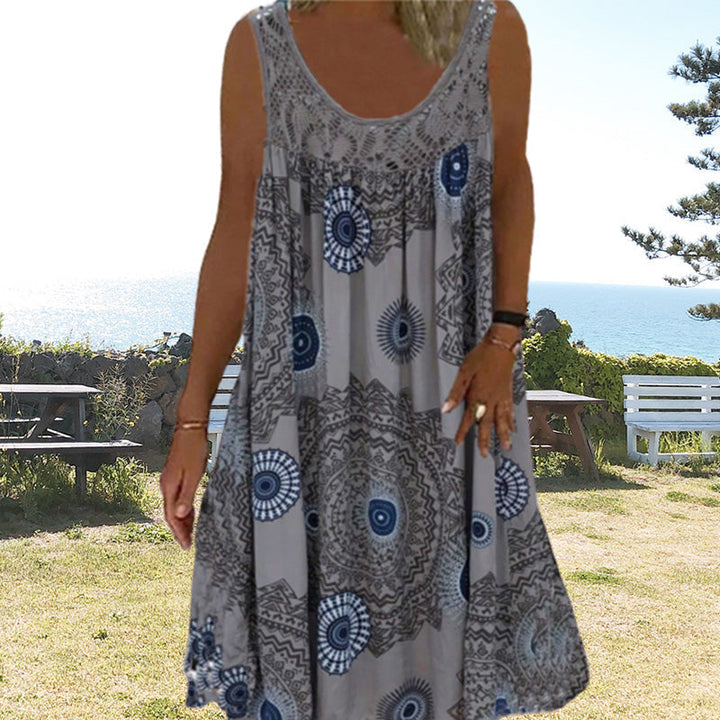 MARISSA – COASTAL BREEZE SLEEVELESS MIDI DRESS
