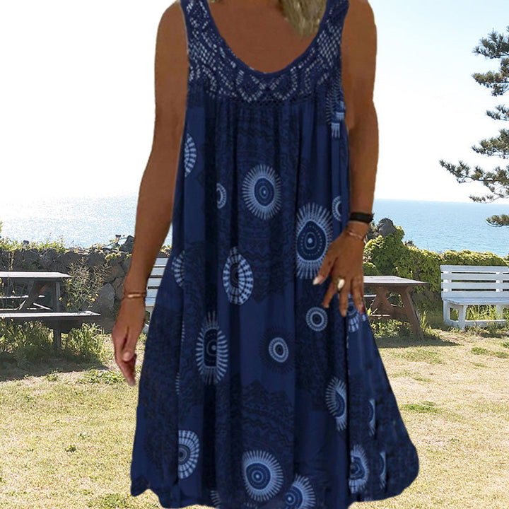 MARISSA – COASTAL BREEZE SLEEVELESS MIDI DRESS
